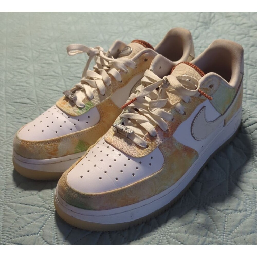 Nike Air Force 1 07 LX Pastel Paisley Shoes Women’s Size 10 Logo Metal Charm - Picture 2 of 11
